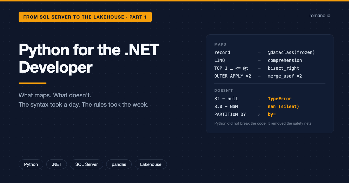 Python for the .NET Developer: What Maps and What Doesn't